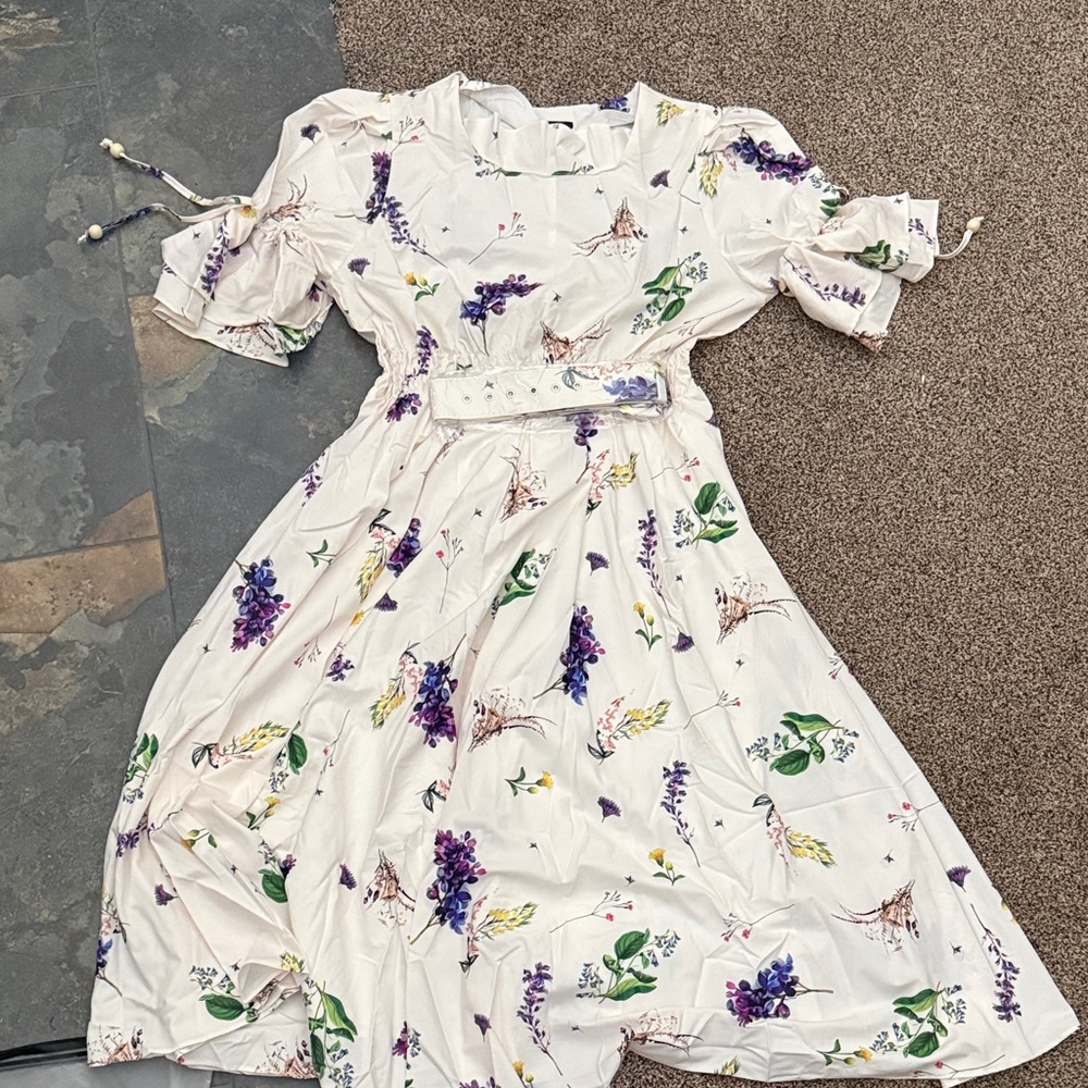 Floral White Dress